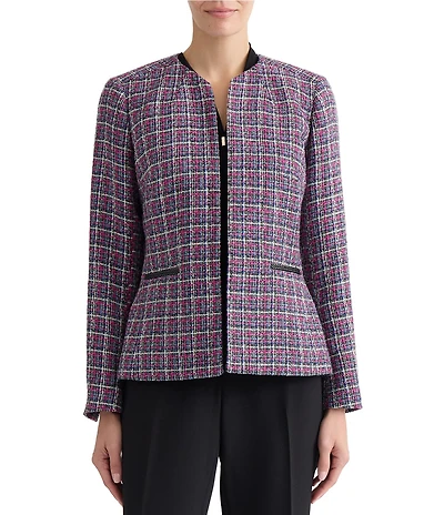 Kasper Open Front Embroidered Jacket