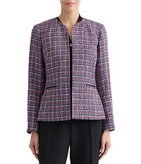 Kasper Open Front Embroidered Jacket