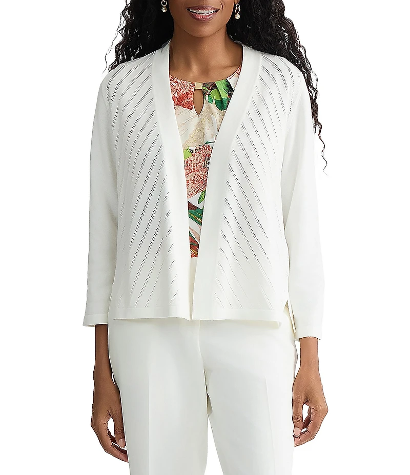 Kasper Open Front Knit Cardigan