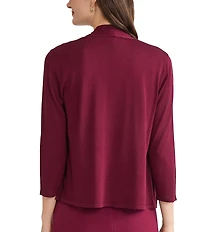 Kasper Open Front Long Sleeve Cardigan