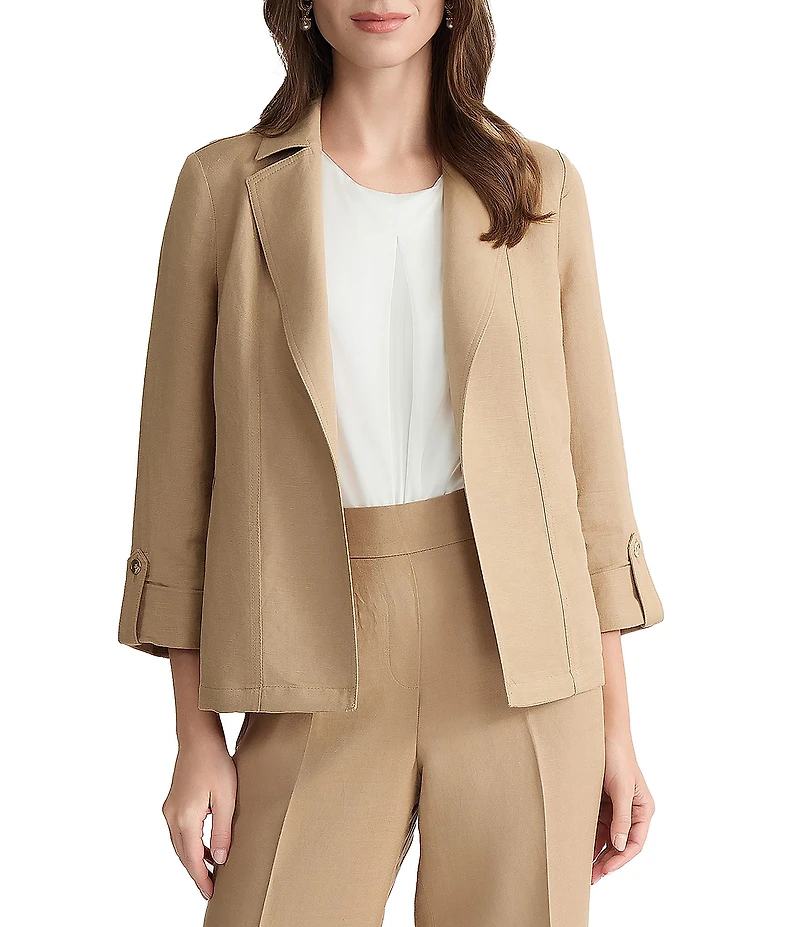 Kasper Petite 3/4 Sleeve Shawl Collar Jacket