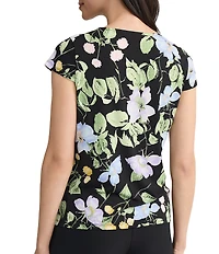 Kasper Petite Cap Sleeve Cowl Neck Blouse