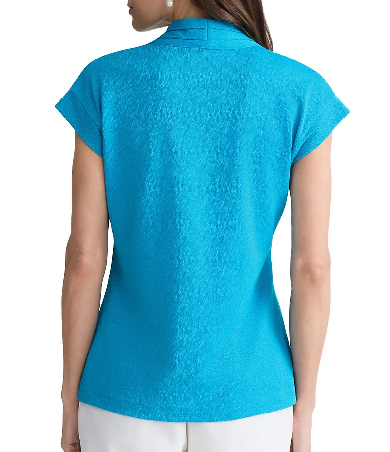 Kasper Petite Extended Sleeve Funnel Neck Blouse