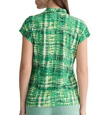 Kasper Petite Funnel Neck Printed Jersey Knit Top