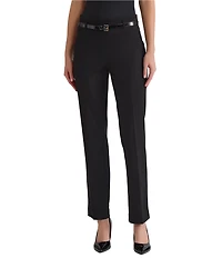 Kasper Petite High Rise Pull On Boot Leg Pant With Belt