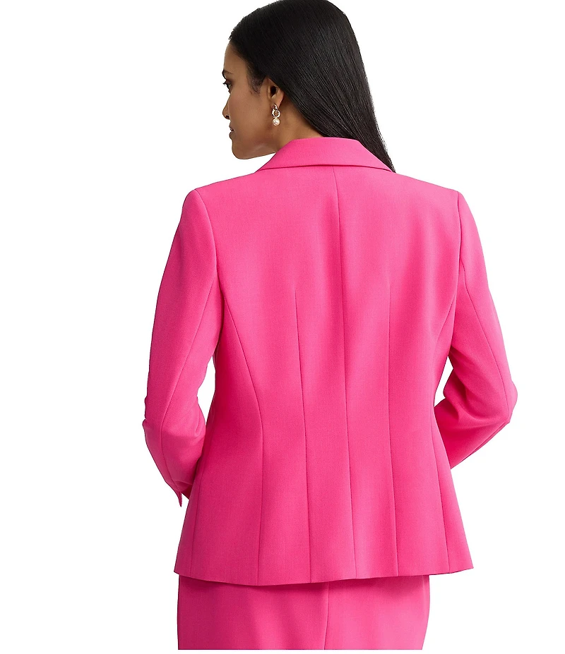 Kasper Petite Long Sleeve Hardware Pocket Crepe Jacket