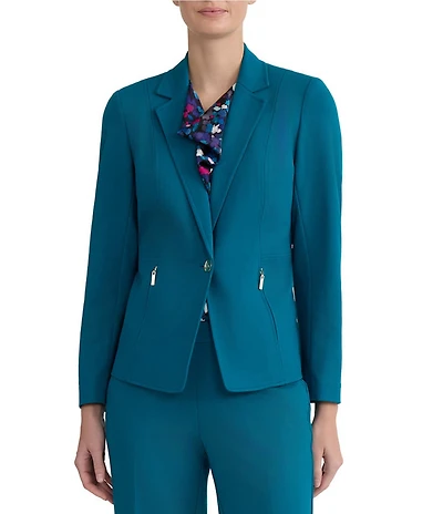 Kasper Petite Long Sleeve One Button Blazer