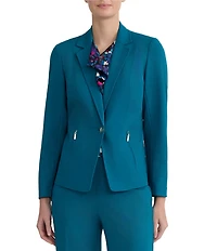 Kasper Petite Long Sleeve One Button Blazer