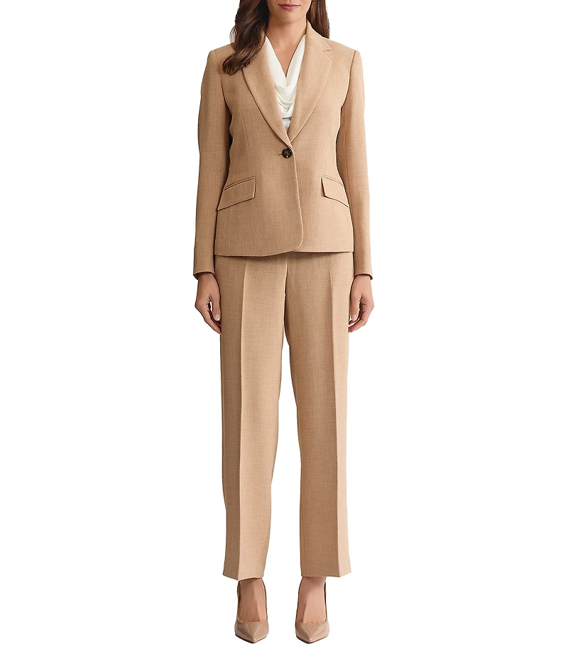 Kasper Petite One Button Crepe Blazer