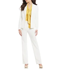 Kasper Petite Size One-Button Crepe Jacket