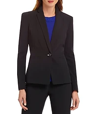 Kasper Petite Size One-Button Crepe Jacket