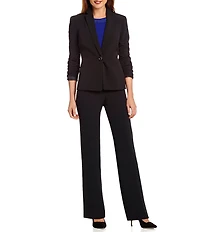 Kasper Petite Size One-Button Crepe Jacket
