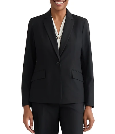 Kasper Petite Size One Button Notch Collar Jacket