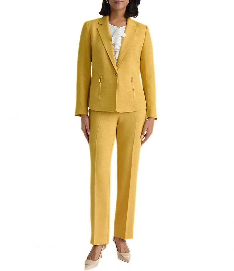 Kasper Petite One Button Notch Collar Jacket With Zip Pockets