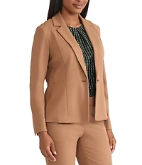 Kasper Petite One Button Notch Collar With Waist Seam Blazer Jacket