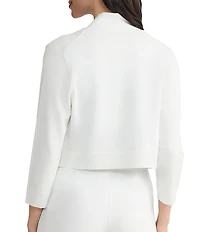 Kasper Petite Open Front 3/4 Sleeve Cropped Knit Cardigan