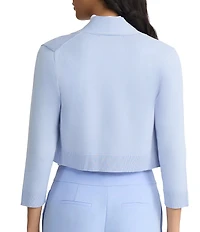 Kasper Petite Open Front 3/4 Sleeve Cropped Knit Cardigan