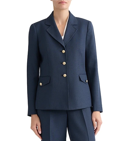 Kasper Petite Plaid 3 Button Down Notch Collar Coordinating Blazer