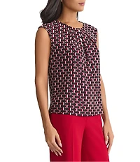 Kasper Petite Printed Cap Sleeve Top