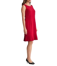 Kasper Petite Ruffle Hem Crepe Sheath Dress