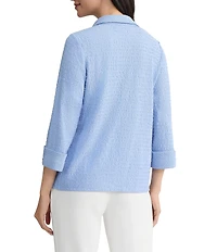 Kasper Petite Size 3/4 Sleeve Button Front Shirt With Split Cuff