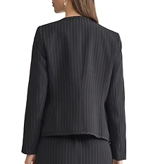 Kasper Petite Size Coordinating Crepe Pinstripe Long Sleeve Blazer