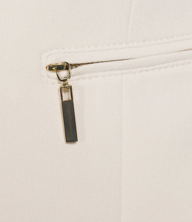 Kasper Petite Size Crepe 3/4 Sleeve Zip Pocket Cardigan