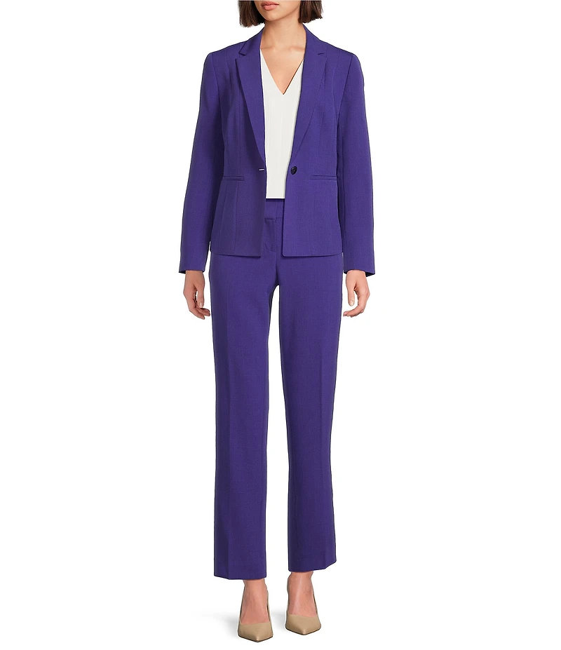 Kasper Petite Size Crepe Fly Front Slim Leg Pants