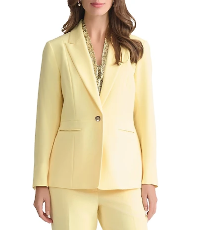 Kasper Petite Size Crepe One Button Blazer