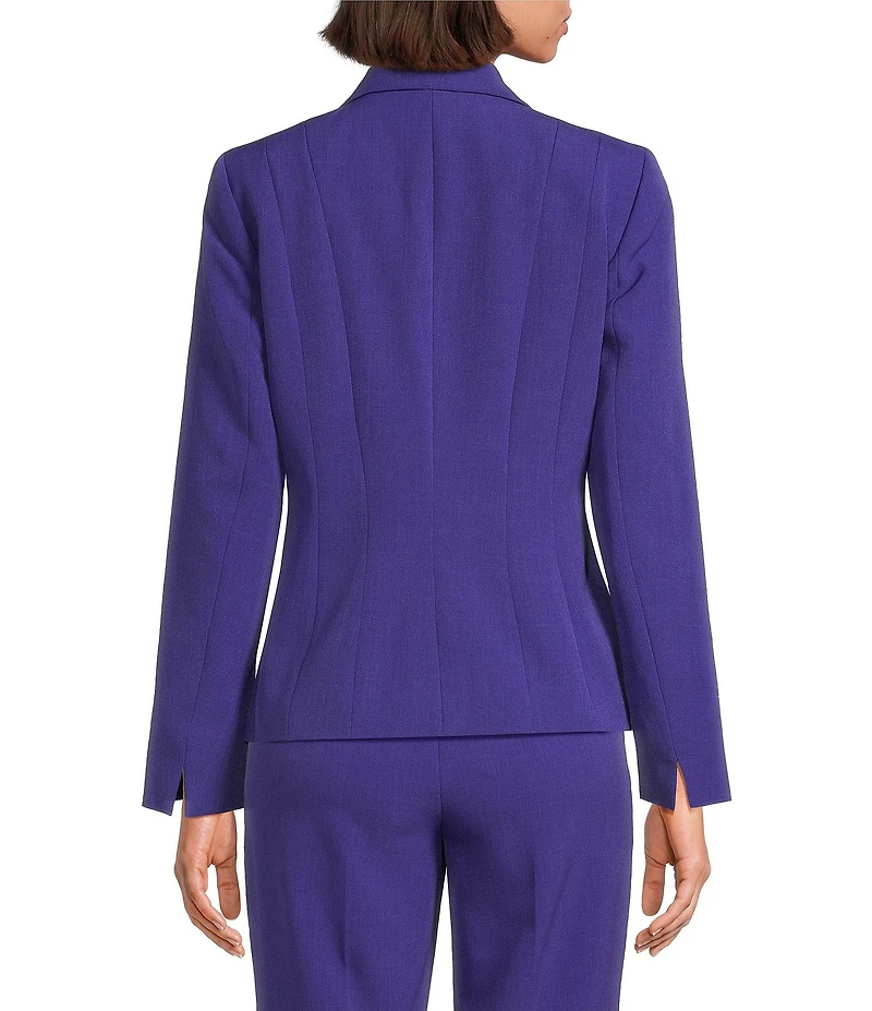 Kasper Petite Size Crepe Panel Seamed One-Button Jacket
