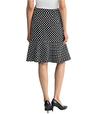Kasper Petite Size Dotted Jacquard Slim To Flounce Midi Skirt