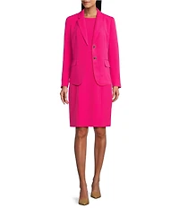 Kasper Petite Size Extended Cap Sleeve Stretch Princess Seam Sheath Dress