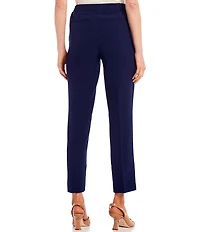 Kasper Petite Size Flat Front Elastic Back Wide Leg Ankle Pants