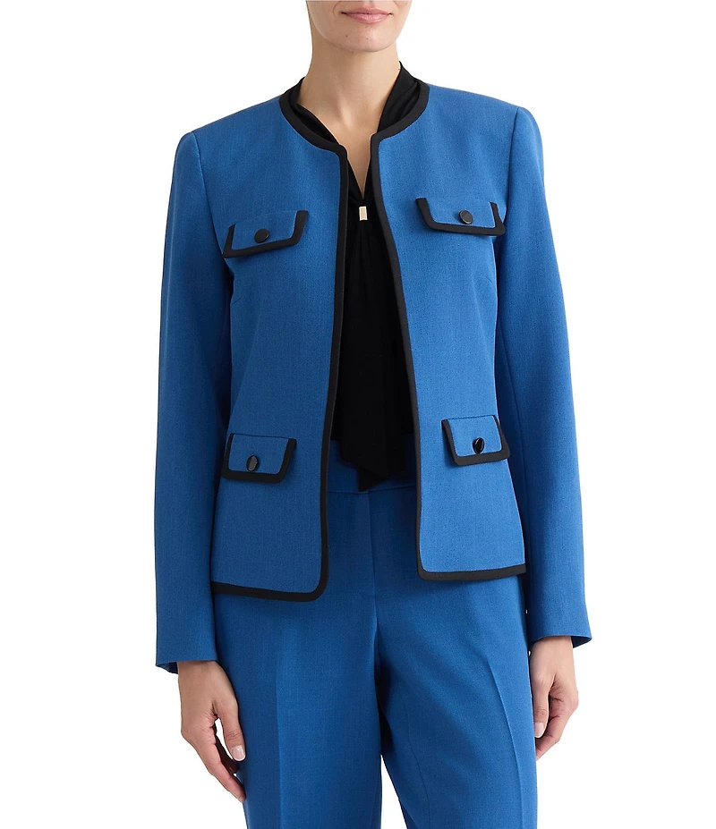 Kasper Petite Size Four Pocket Open Front Jacket