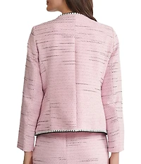 Kasper Petite Size Long Sleeve Novelty Trim Tweed Jacket