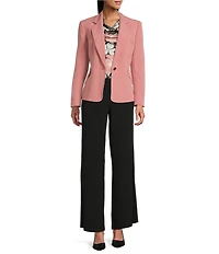 Kasper Petite Size Notch Collar Long Sleeve Crepe Jacket