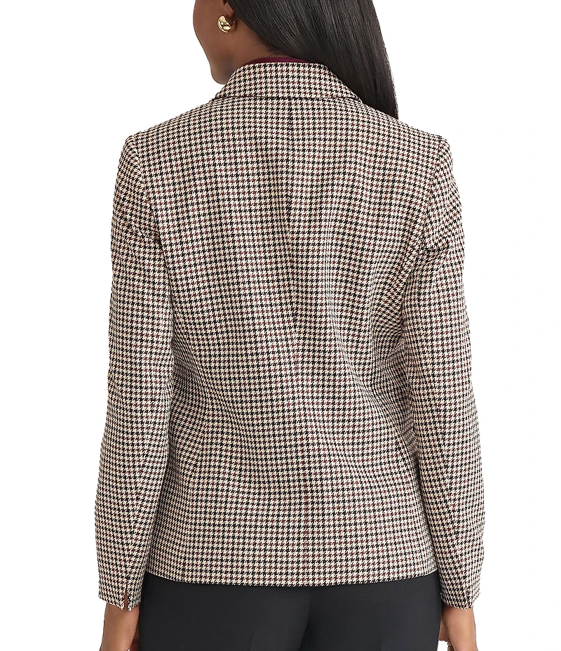 Kasper Petite Size one Button Notch Collar Houndstooth Jacket
