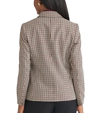 Kasper Petite Size one Button Notch Collar Houndstooth Jacket