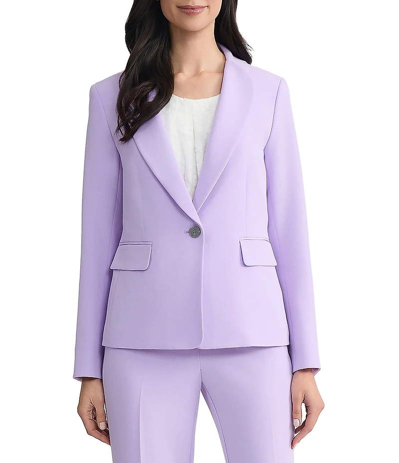 Kasper Petite Size One Button Petal Collar Jacket