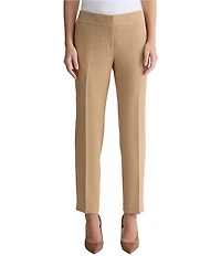 Kasper Petite Size Pull On Linen Straight Leg Pants