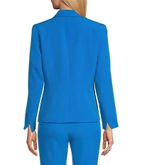 Kasper Petite Size Stretch Crepe One Button Panel Seamed Blazer
