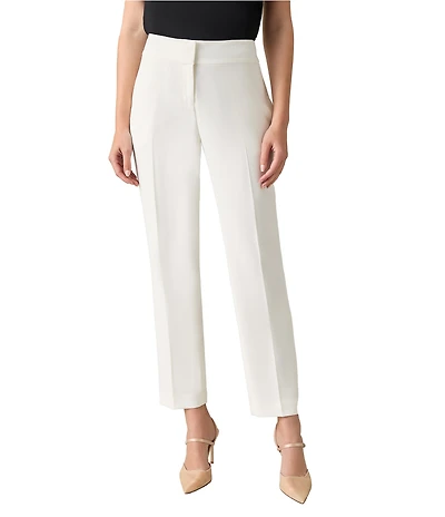 Kasper Petite Size Stretch Crepe Slim Leg Mid-Rise Ankle Length Pants