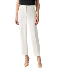 Kasper Petite Size Stretch Crepe Slim Leg Mid-Rise Ankle Length Pants
