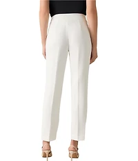 Kasper Petite Size Stretch Crepe Slim Leg Mid-Rise Ankle Length Pants