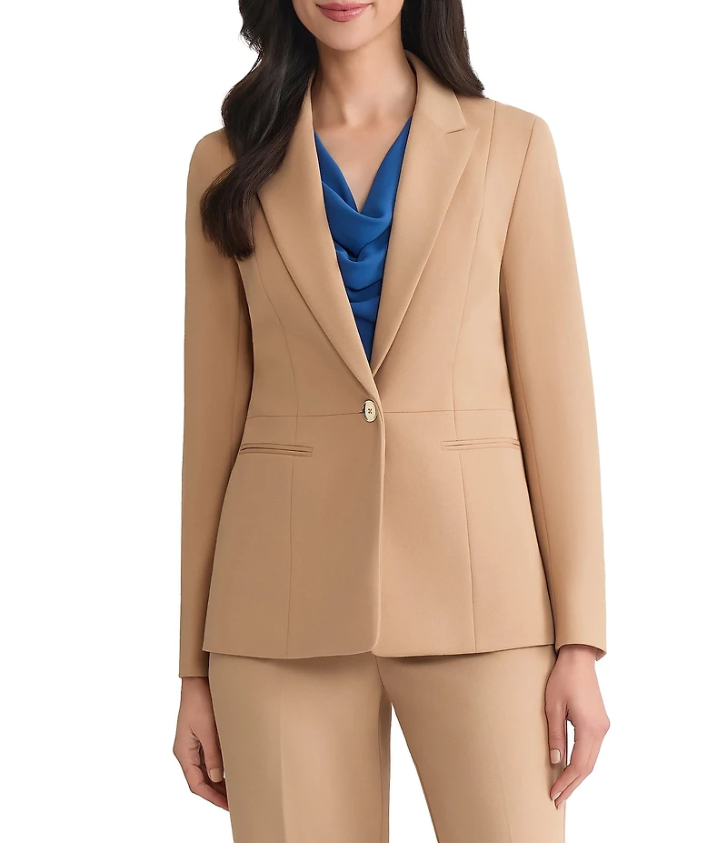 Kasper Petite Size Stretch Twill Notch Collar Jacket