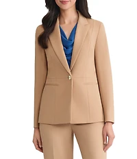Kasper Petite Size Stretch Twill Notch Collar Jacket