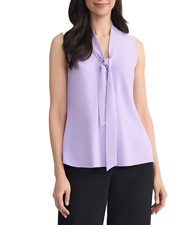 Kasper Petite Sleeveless Bias Bow Blouse