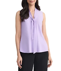 Kasper Petite Sleeveless Bias Bow Blouse