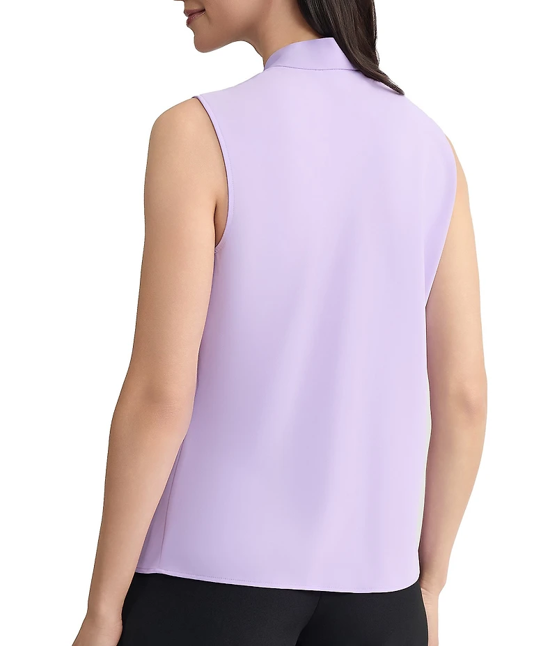 Kasper Petite Sleeveless Bias Bow Blouse