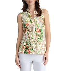 Kasper Petite Sleeveless Bias Bow Blouse
